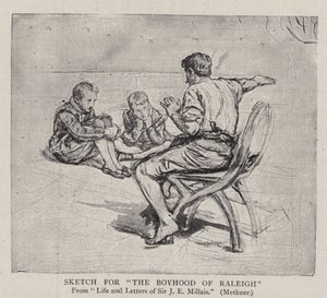 The Boyhood of Raleigh için eskiz by John Everett Millais